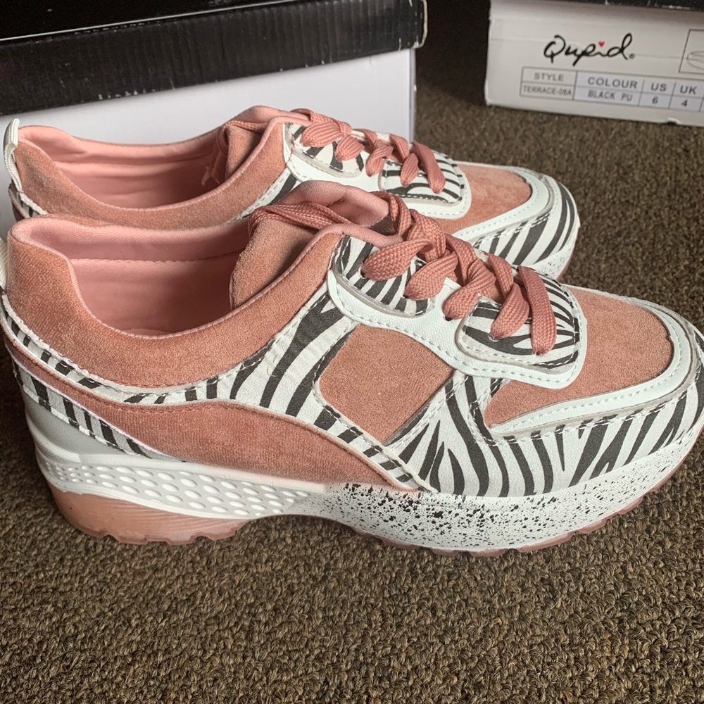 Qupid terrace blush/zebra print‎ sneakers size 7 - Picture 4 of 14